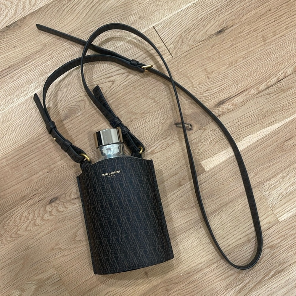 Yves Saint Laurent's Classic Toile Monogram Flask, Hedi Slimane
